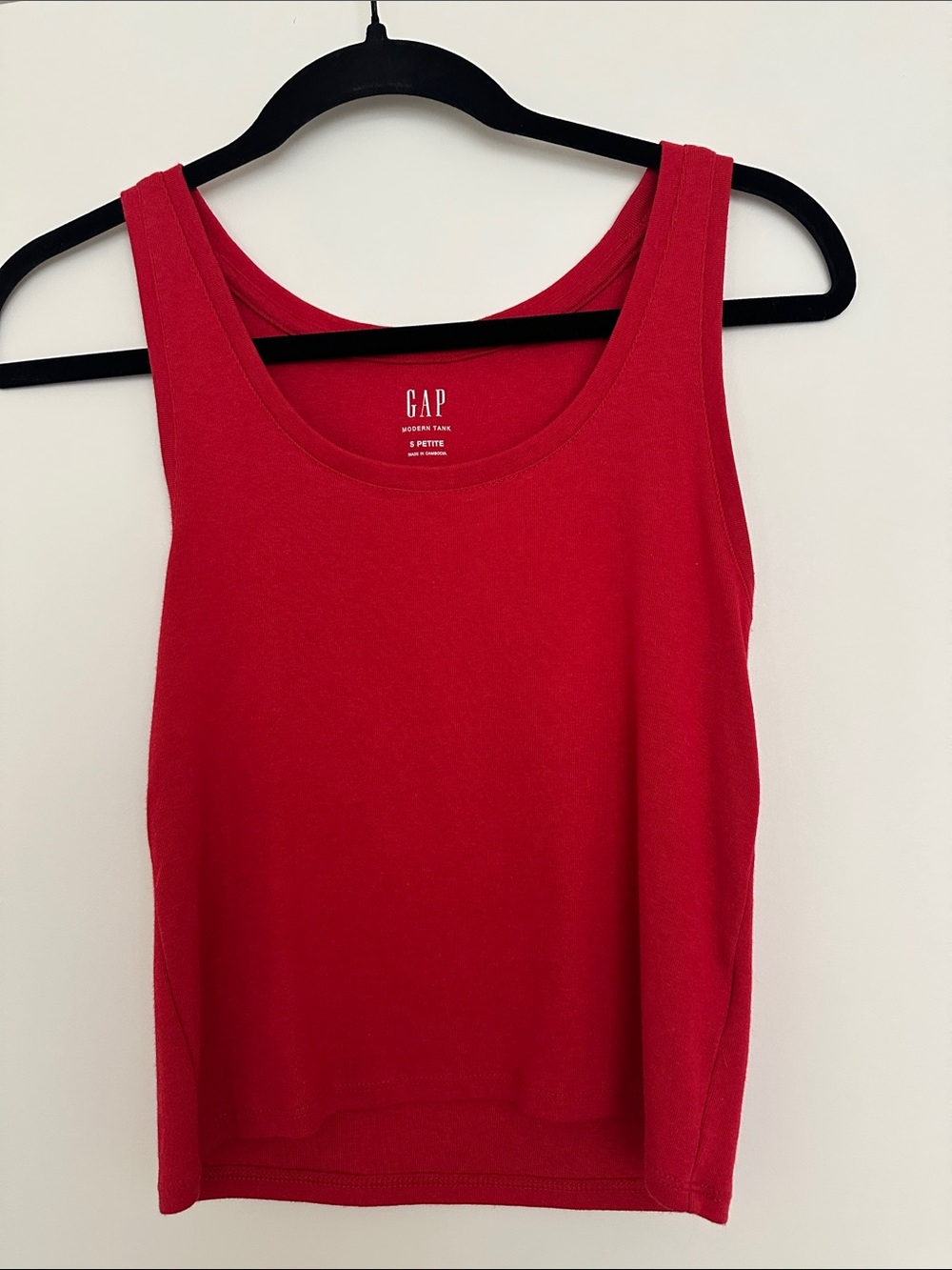 GAP Red Cotton Scoop Neck Tank